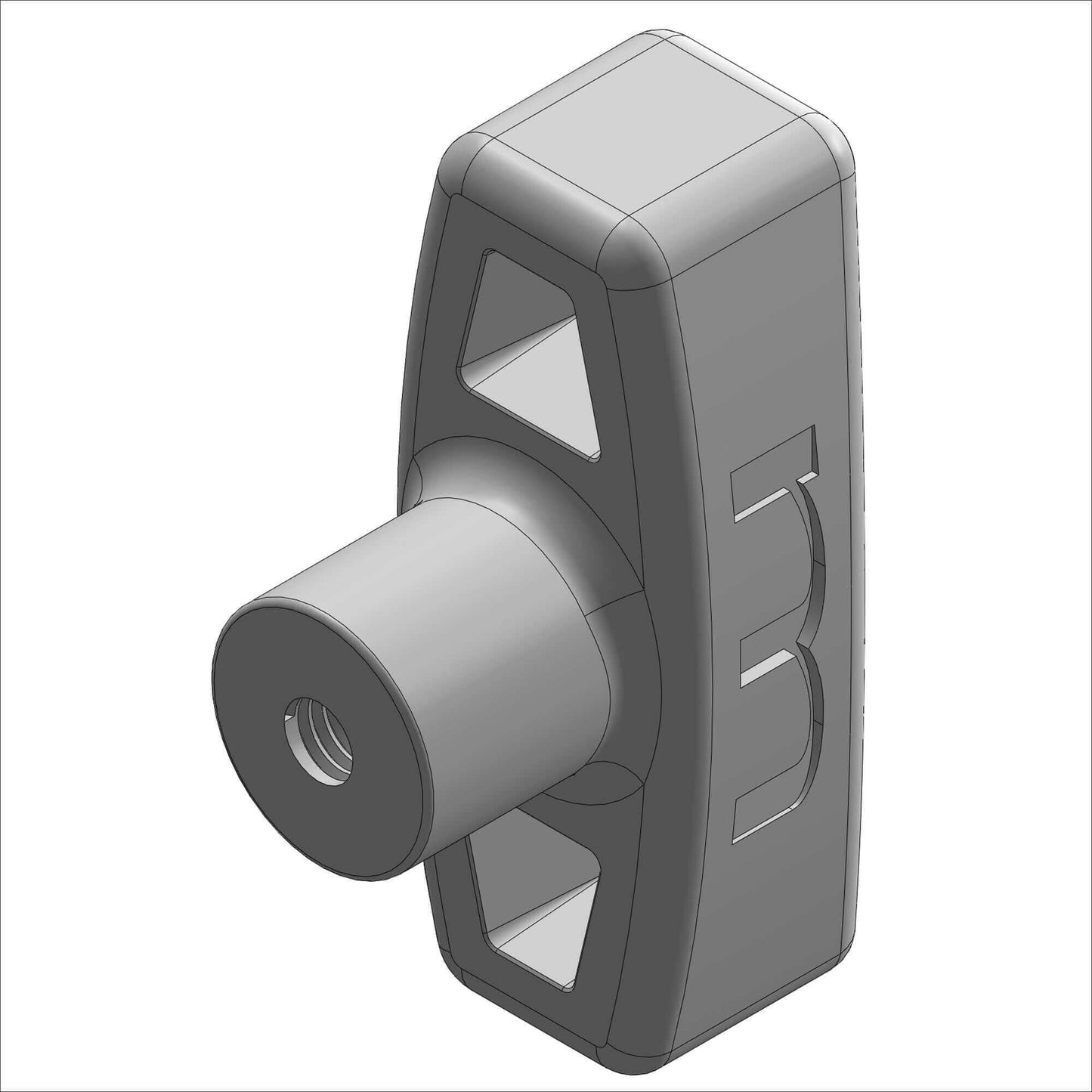 PN 54012 - T-HAND, E, 3/8-16 THRU, 3.35"