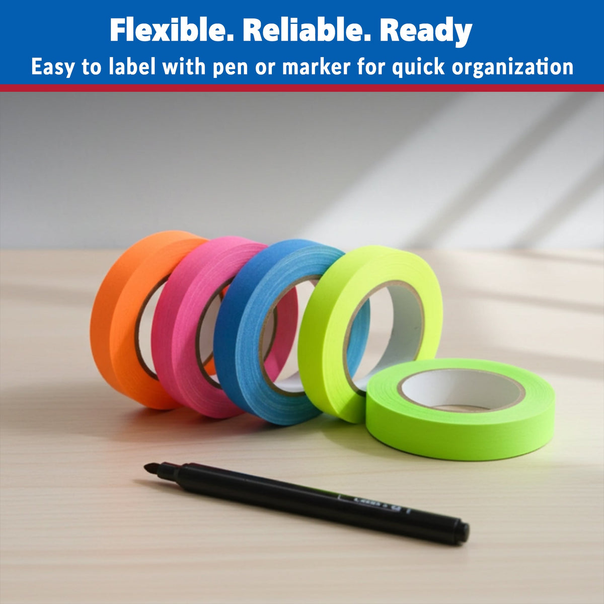 Gaffer Tape — Fluorescent 5-Pack, 1/2" x 20yd