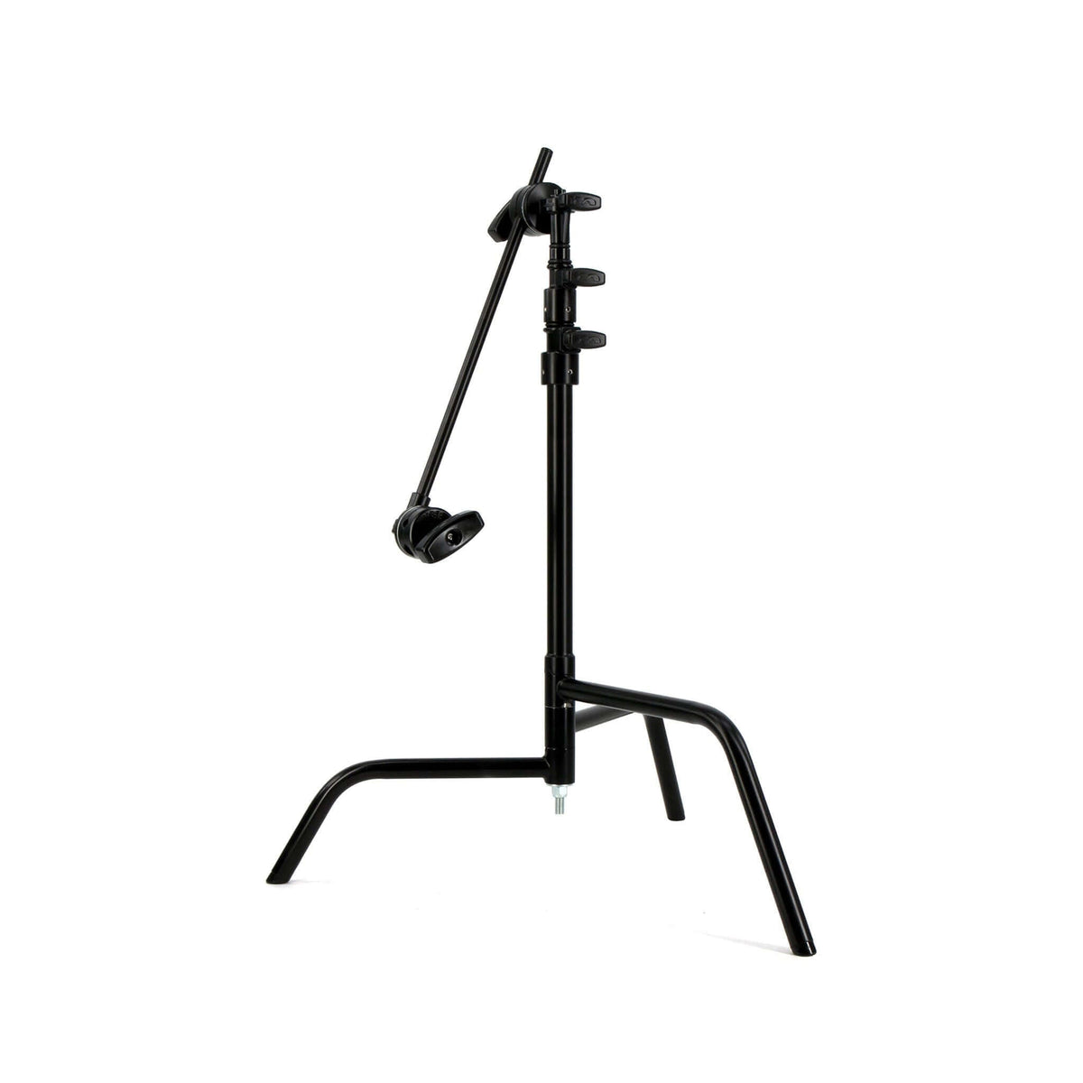 20" Double Riser Spring Loaded Folding C-Stand w/Grip Head & Arm Black