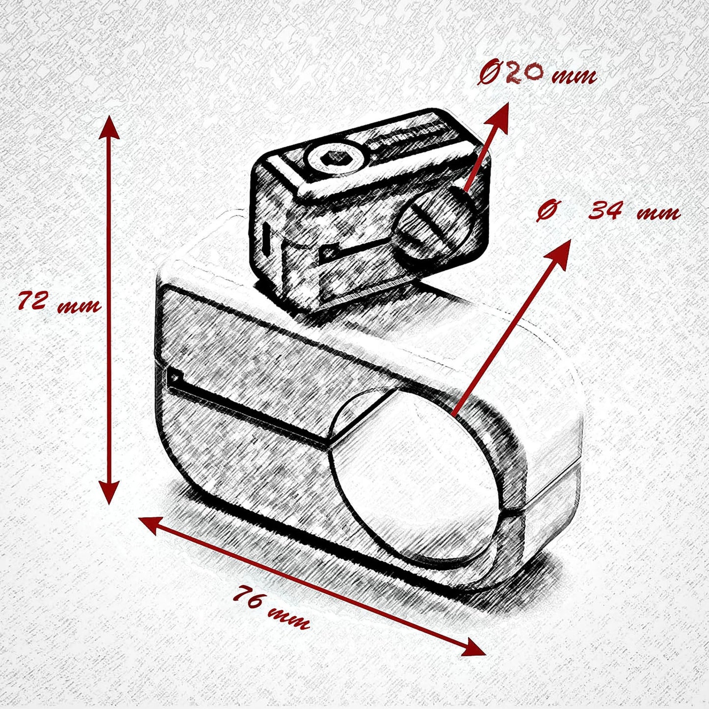 20mm - 34mm SWIVEL CLAMP SET - BLACK TEK SUCTION CUPS - Grip Support Store