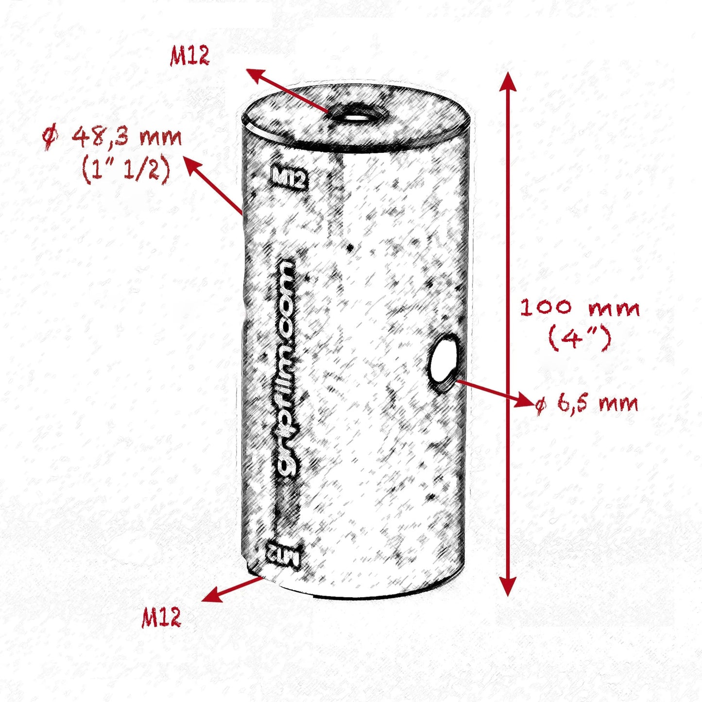 M12 - M12 STARTER PIN 48.3mm ( 1" 1/2 ) SET - Grip Support Store