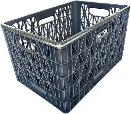 Standard Milk Crate with Metal Band (24 QT) - Grip Support Store