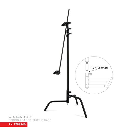 Matthews 40" C-Stand with Spring Loaded Turtle Base + Grip Arm and Head