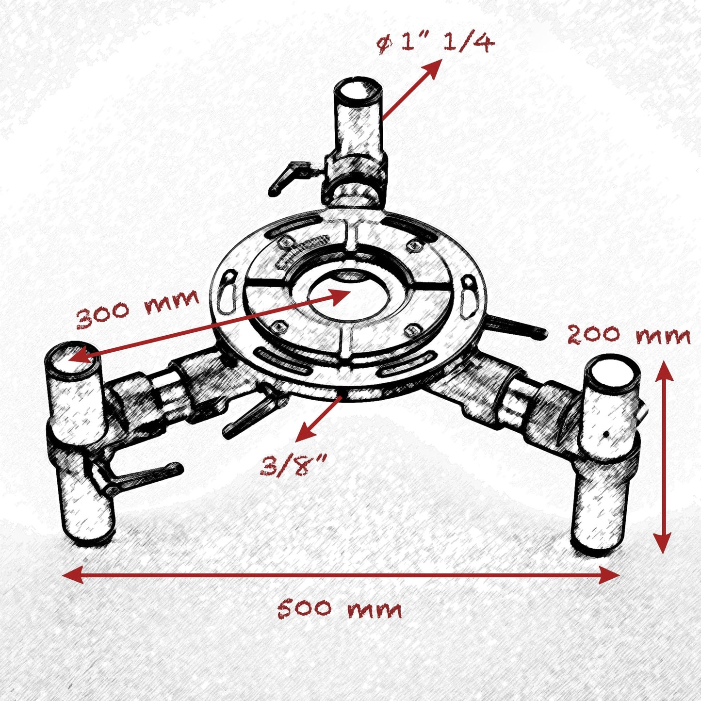 1" 1/4 (CALLED) 42mm MITCHELL THREE LEGS - Grip Support Store