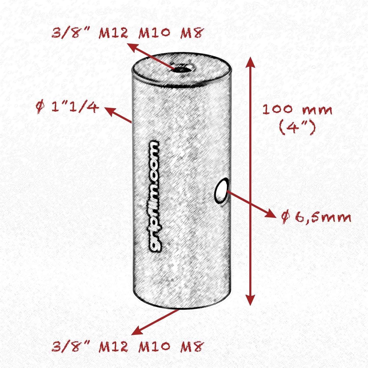 3/8, M12, M10, M8 STARTER PIN KIT 1" 1/4 (CALLED) 42mm - Grip Support Store