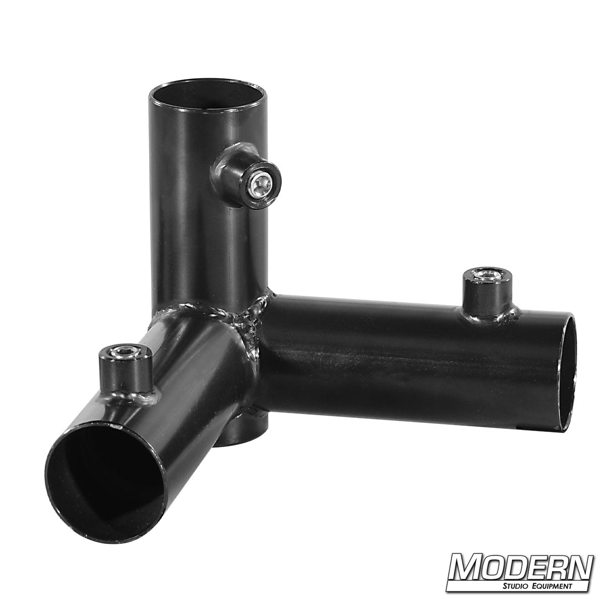 3-way pass-through corner fitting for 1-inch Speed-Rail® pipe – durable aluminum connector for frame building in film, stage, and studio applications