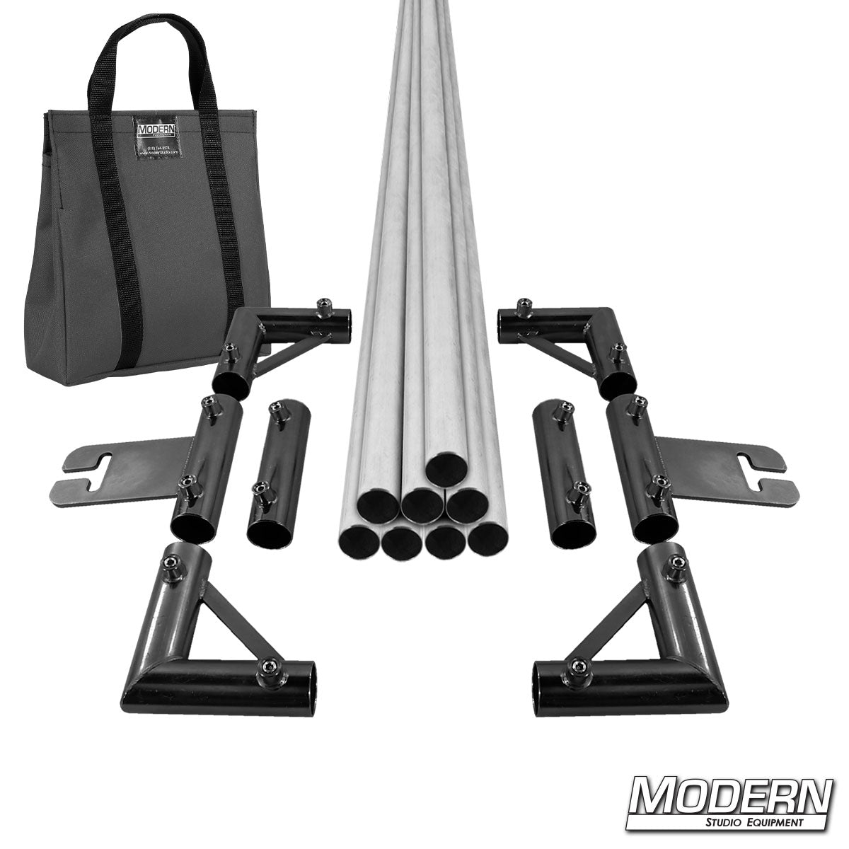 8' x 8' Breakdown Frame for Speed-Rail® with gray bag— heavy-duty aluminum grip frame for film & TV production, lighting, and rigging equipment | Modern Studio Equipment
