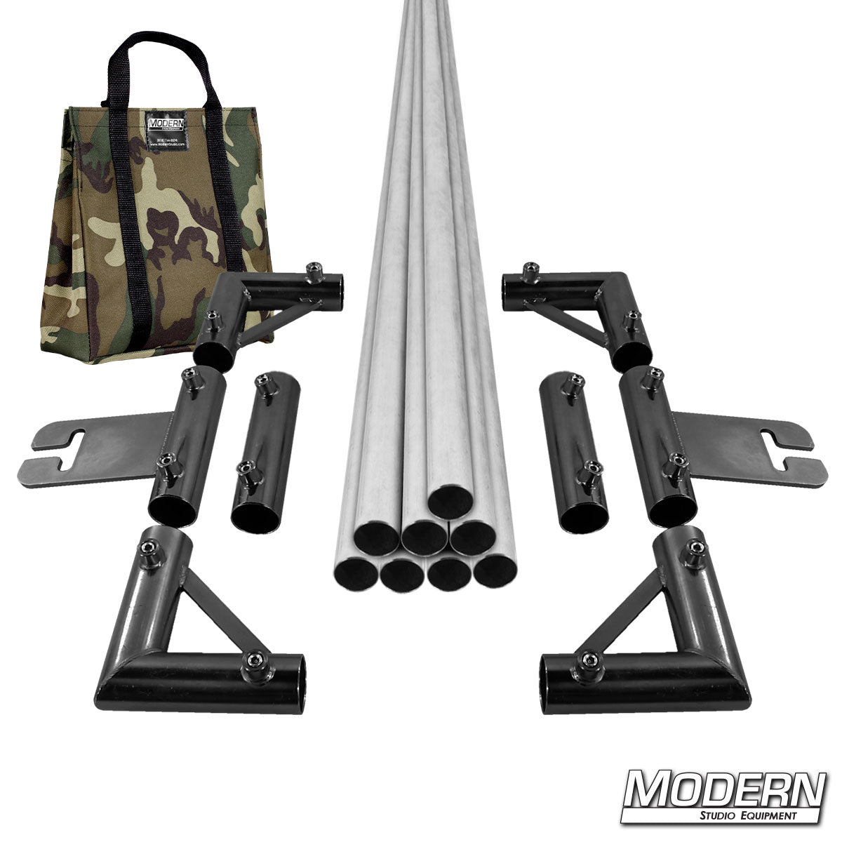 12-Foot x 12-Foot Breakdown Frame for Speed-Rail® with Camo bag – Heavy-Duty Grip Frame for Film Lighting and Rigging | Modern Studio Equipment