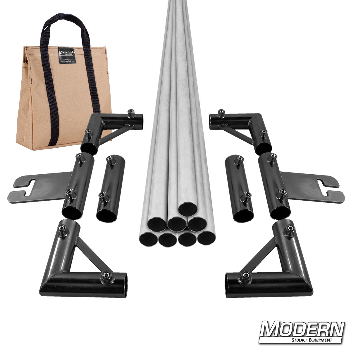 12-Foot x 12-Foot Breakdown Frame for Speed-Rail® with Tan bag – Heavy-Duty Grip Frame for Film Lighting and Rigging | Modern Studio Equipment