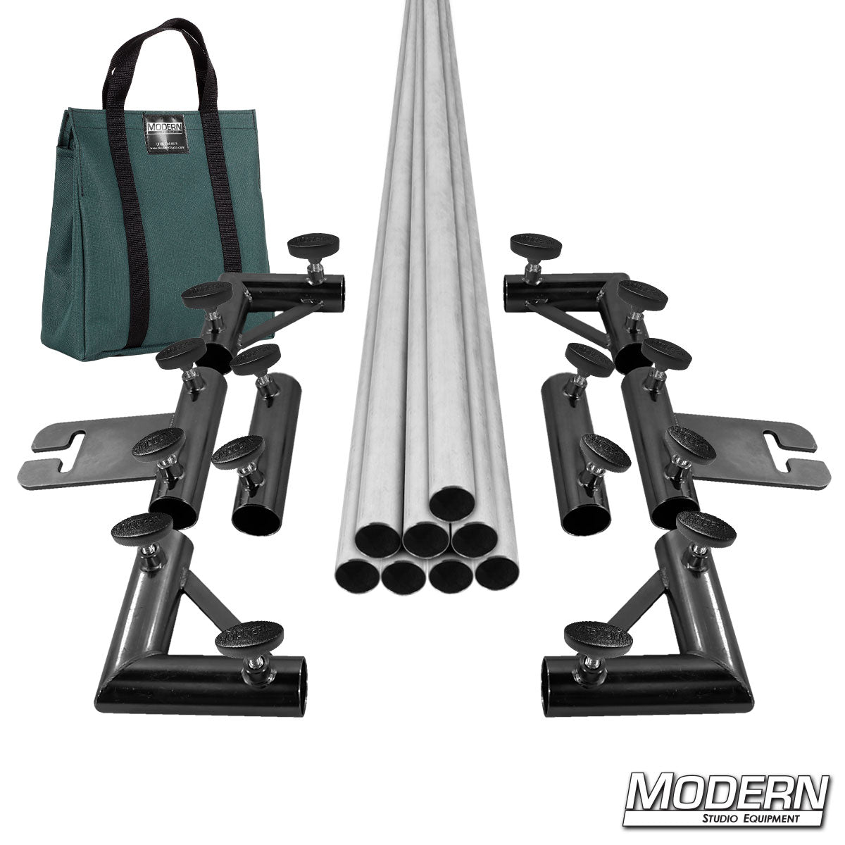 12-Foot x 12-Foot Breakdown Frame for Speed-Rail® with Green bag and T-Handles – Heavy-Duty Grip Frame for Film Lighting and Rigging | Modern Studio Equipment