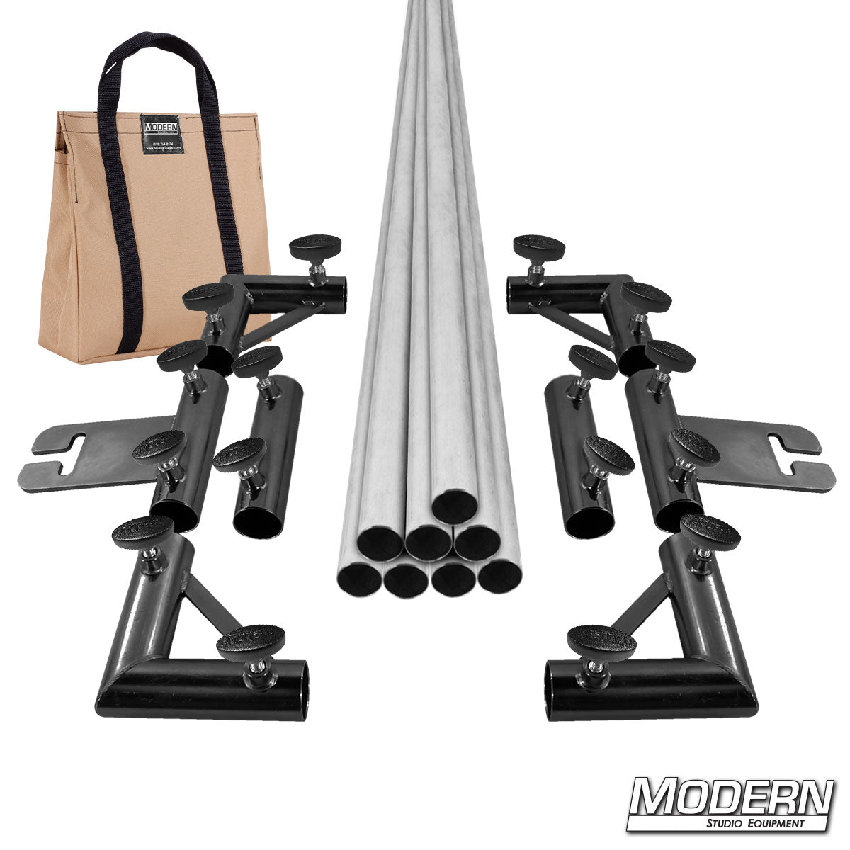 12-Foot x 12-Foot Breakdown Frame for Speed-Rail® with Tan bag and T-Handles – Heavy-Duty Grip Frame for Film Lighting and Rigging | Modern Studio Equipment