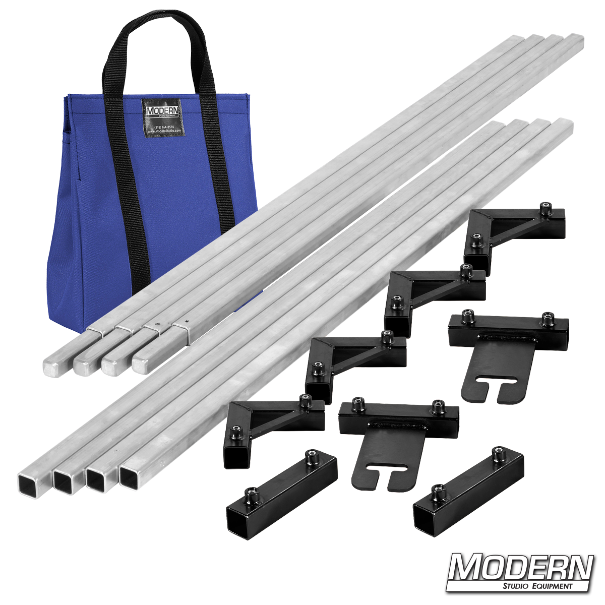 12' x 12' Breakdown Frame with blue carry bag – lightweight aluminum frame for lighting and diffusion | Modern Studio Equipment