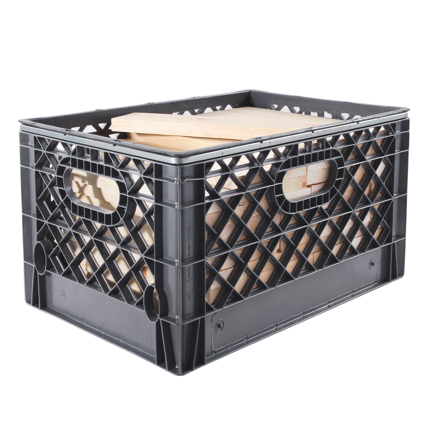 Rectangular Milk Crate with 70 Pieces of 1" x 3" Cribbing