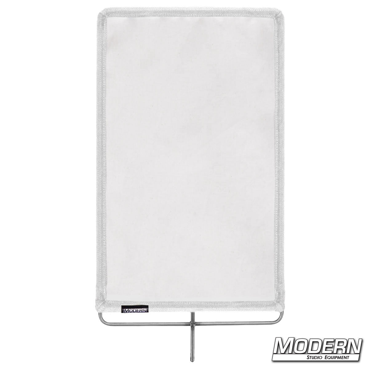 Medium bleached muslin flag featuring white cotton diffusion material on a sturdy metal frame.