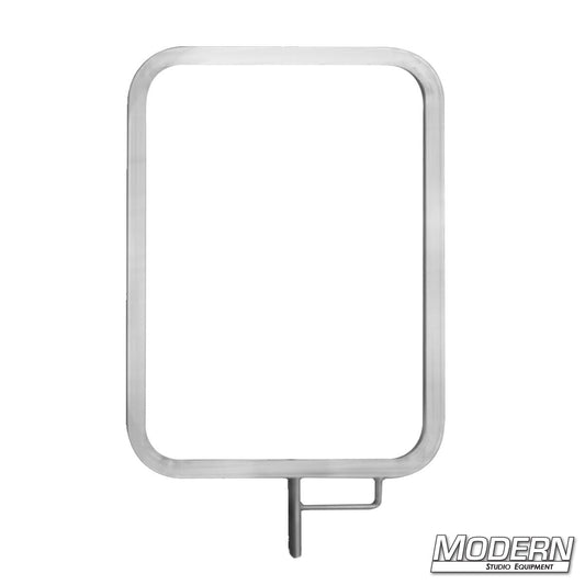 Flat gel frames for holding gels and diffusion materials in professional film, television, and photography lighting setups.