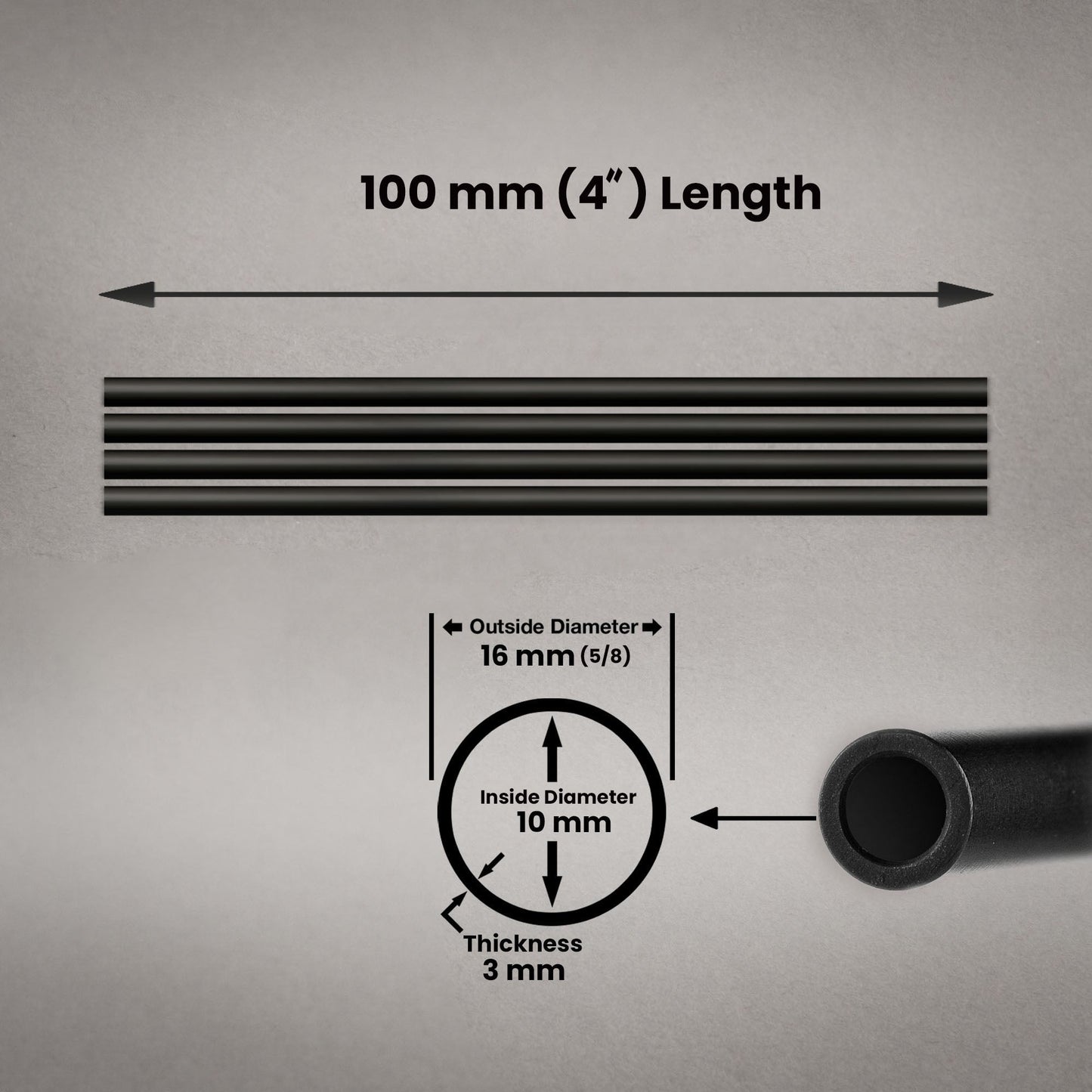 100mm PRECISION RODS 16mm SET