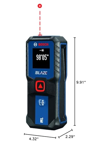 BOSCH 100 Ft Blaze Laser Distance Measure, Includes 2 AA Batteries