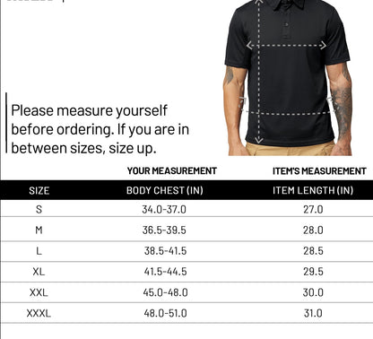Show Black Polo Short Sleeve Shirts, Moisture-Wicking