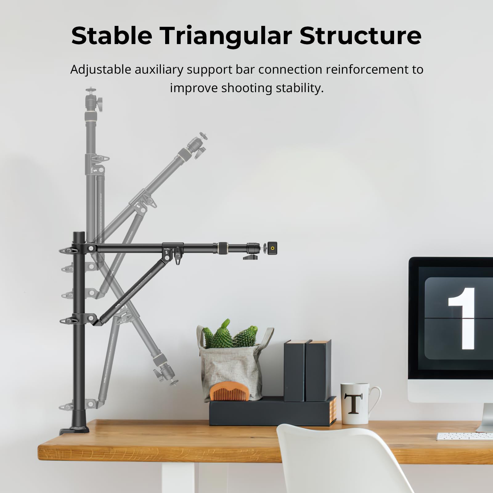 SMALLRIG Triangle Camera Desk Mount, Max. Load 3kg/ 6.6lbs – Grip