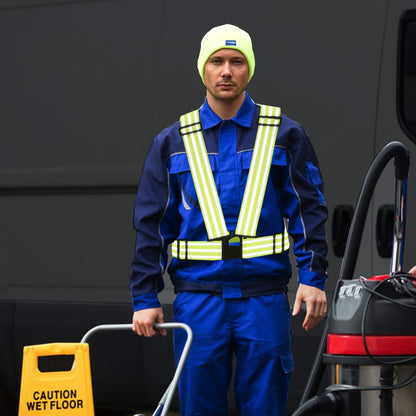 Reflective Vest with Hi Vis Bands - One Size Fits All