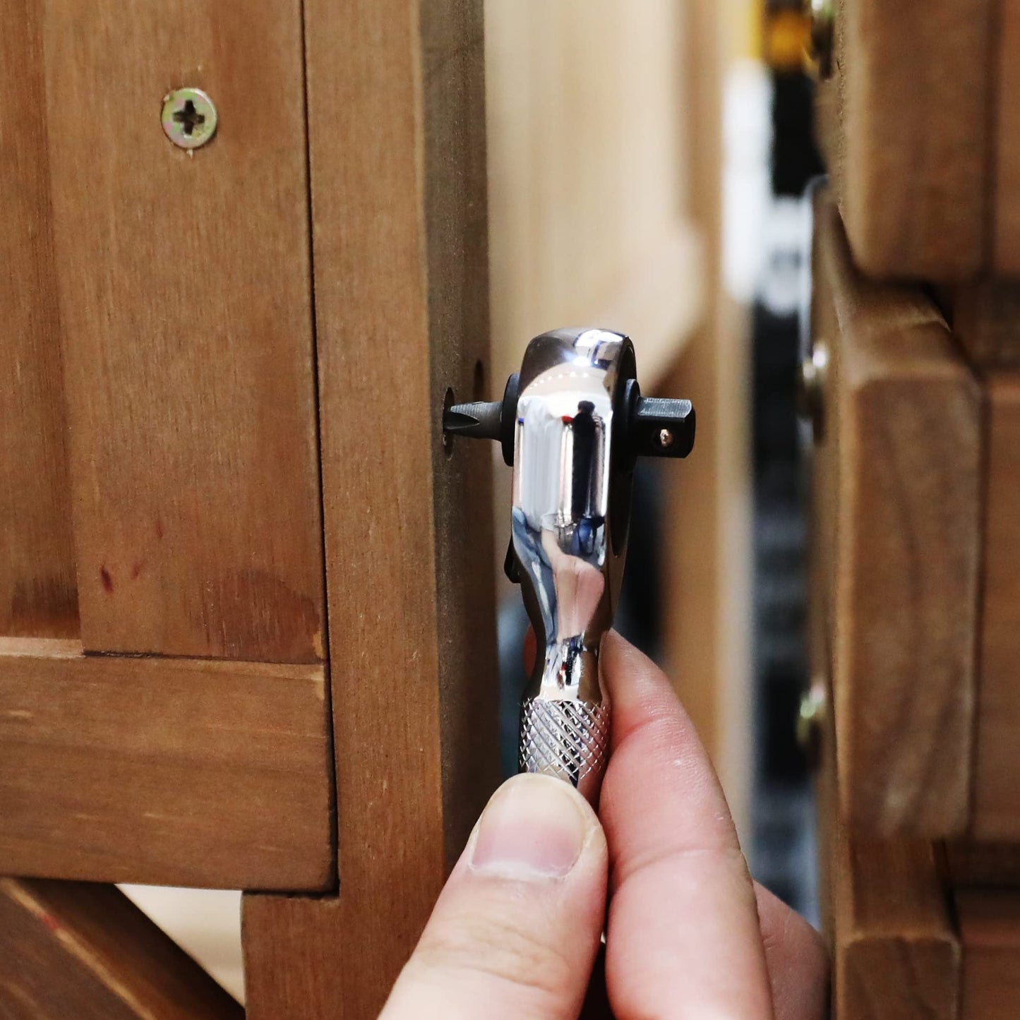 1/4-Inch Stubby Ratchet Wrench, Socket & Bit Driver, 72-Tooth, Chrome Alloy Made