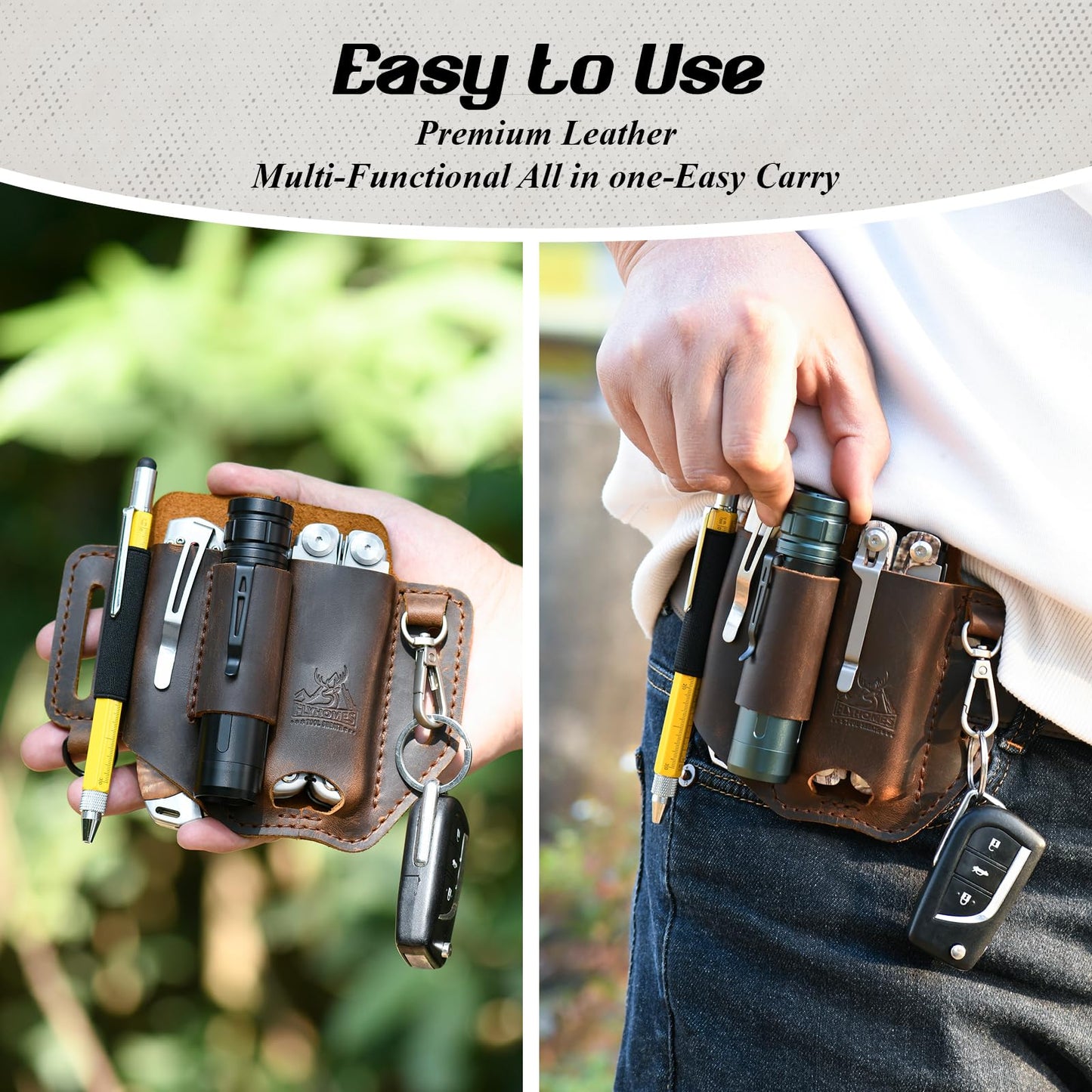 Premium Leather Multitool Sheath Pouch