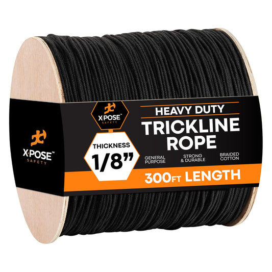 Black Trickline Rope 1/8 Inch x 300 Ft – Heavy Duty
