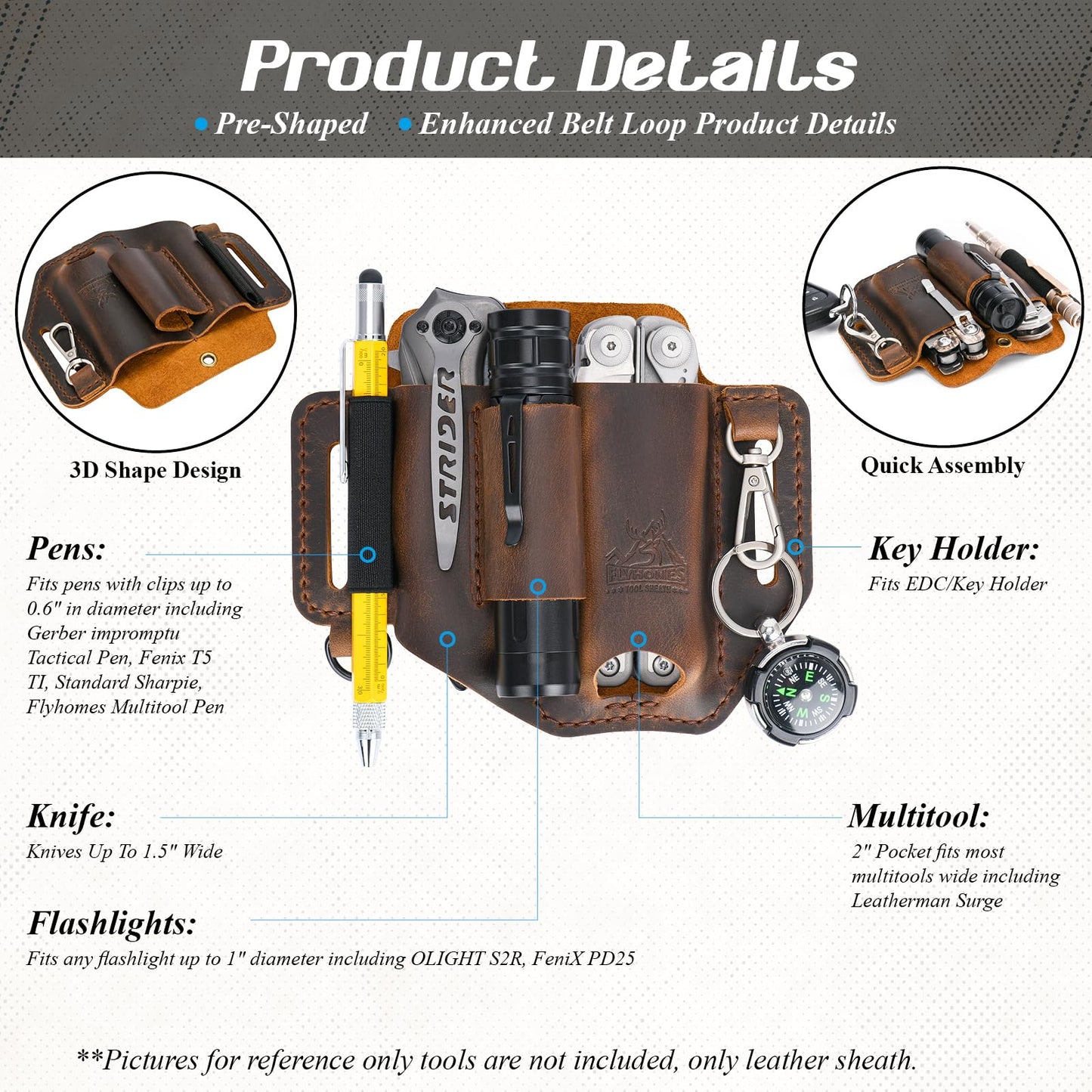 Premium Leather Multitool Sheath Pouch