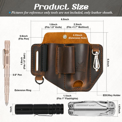 Premium Leather Multitool Sheath Pouch