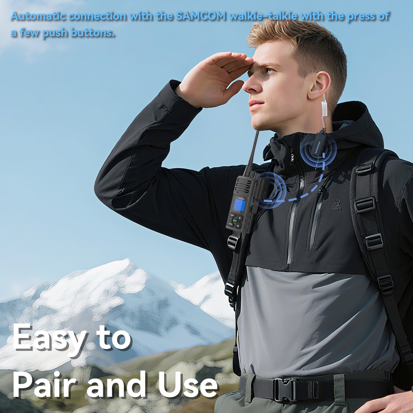 Wireless Earpiece with Clear tube for Two-Way Radios