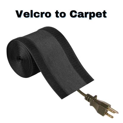 4" Velcro Grip for Cable Cords on Carpets, 2-Pack (10 ft)