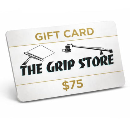 Gift card from The Grip Store with a value of $75 on a white background