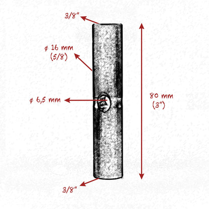 3/8 - 3/8 STARTER PIN 16mm ( 5/8" ) 80mm ( 3" 14 ) LENGTH SET