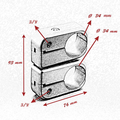 34mm - 34mm SWIVEL CLAMP SET