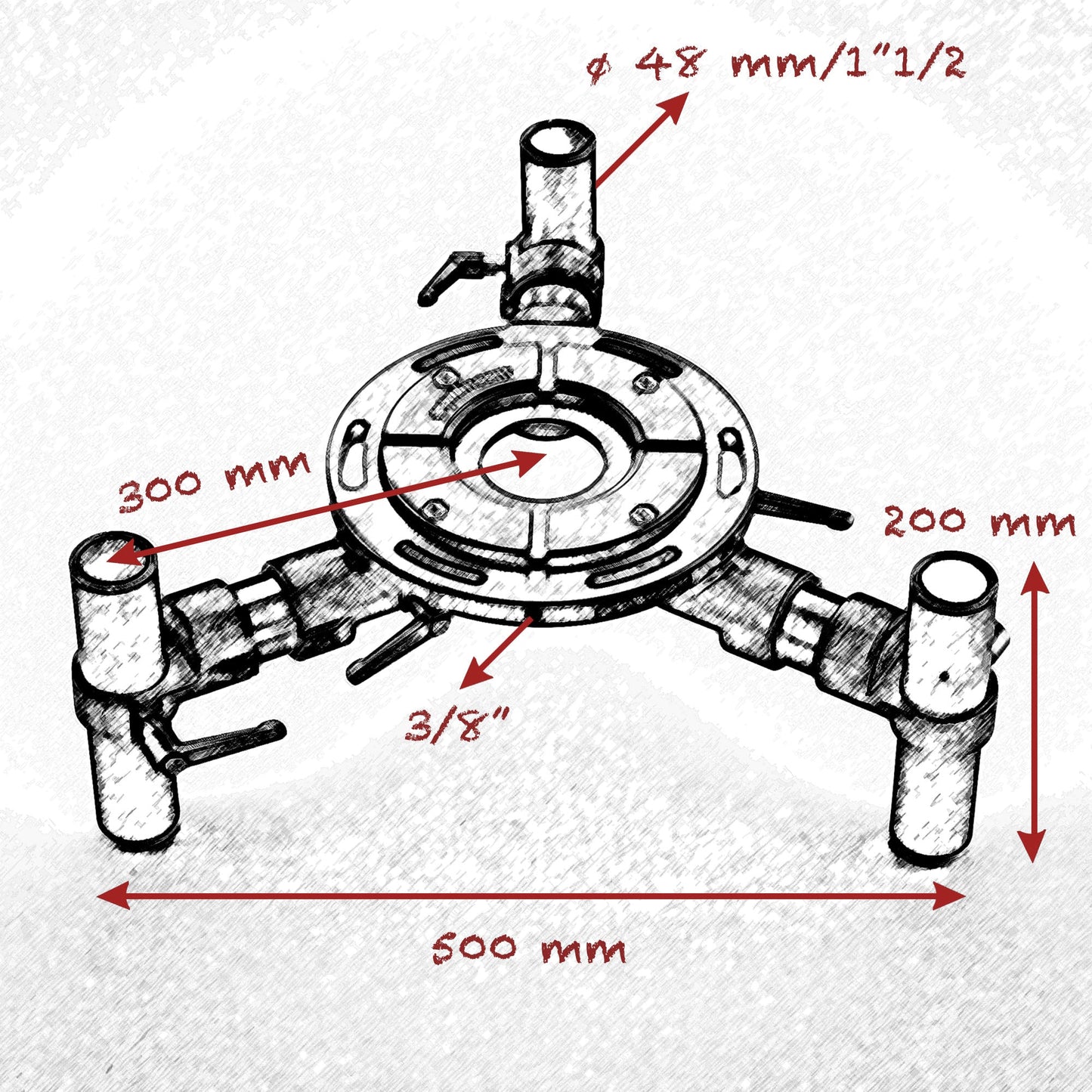 48.3mm (1"1/2 ) MITCHELL THREE LEGS