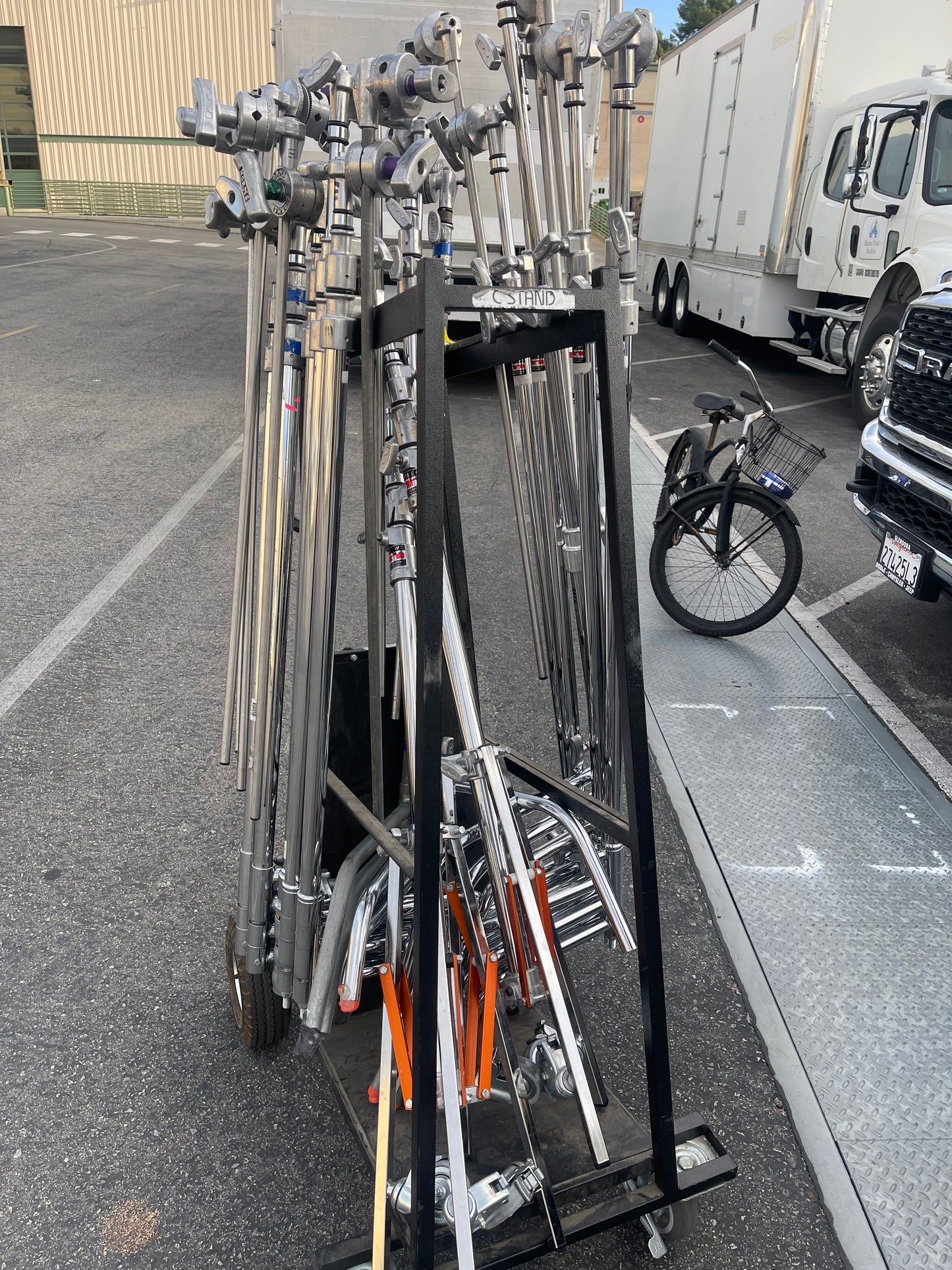 8 New Matthews C-Stands + New Backstage C-Stand Cart- Clearance