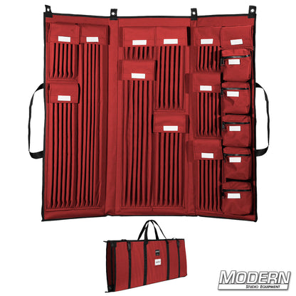 3-Fold Deluxe red 5/8-Inch Rod Bag – Heavy-Duty Carrying Case for Grip Equipment and Film Lighting Hardware | Modern Studio Equipment