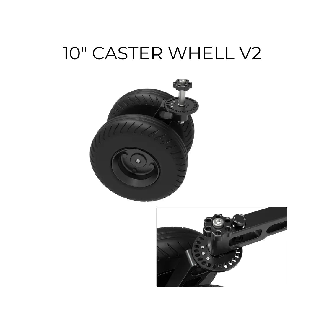 10 inch Caster Wheels V2 for Raptor Rickshaw