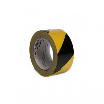 3M Hazard Adhesive Tape 2"x 18yds Black/Yellow