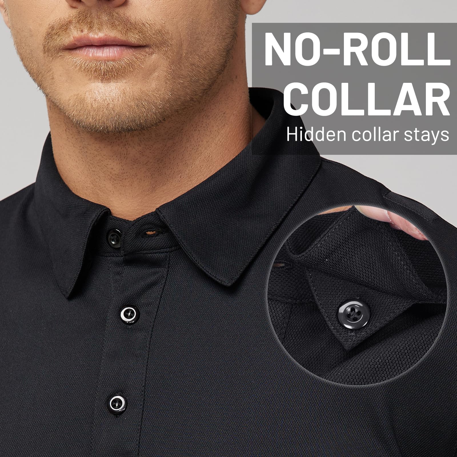 Show Black Polo Short Sleeve Shirts, Moisture-Wicking | The Grip Store Show Black Polo Short Sleeve Shirts, Moisture-Wicking | The Grip Store