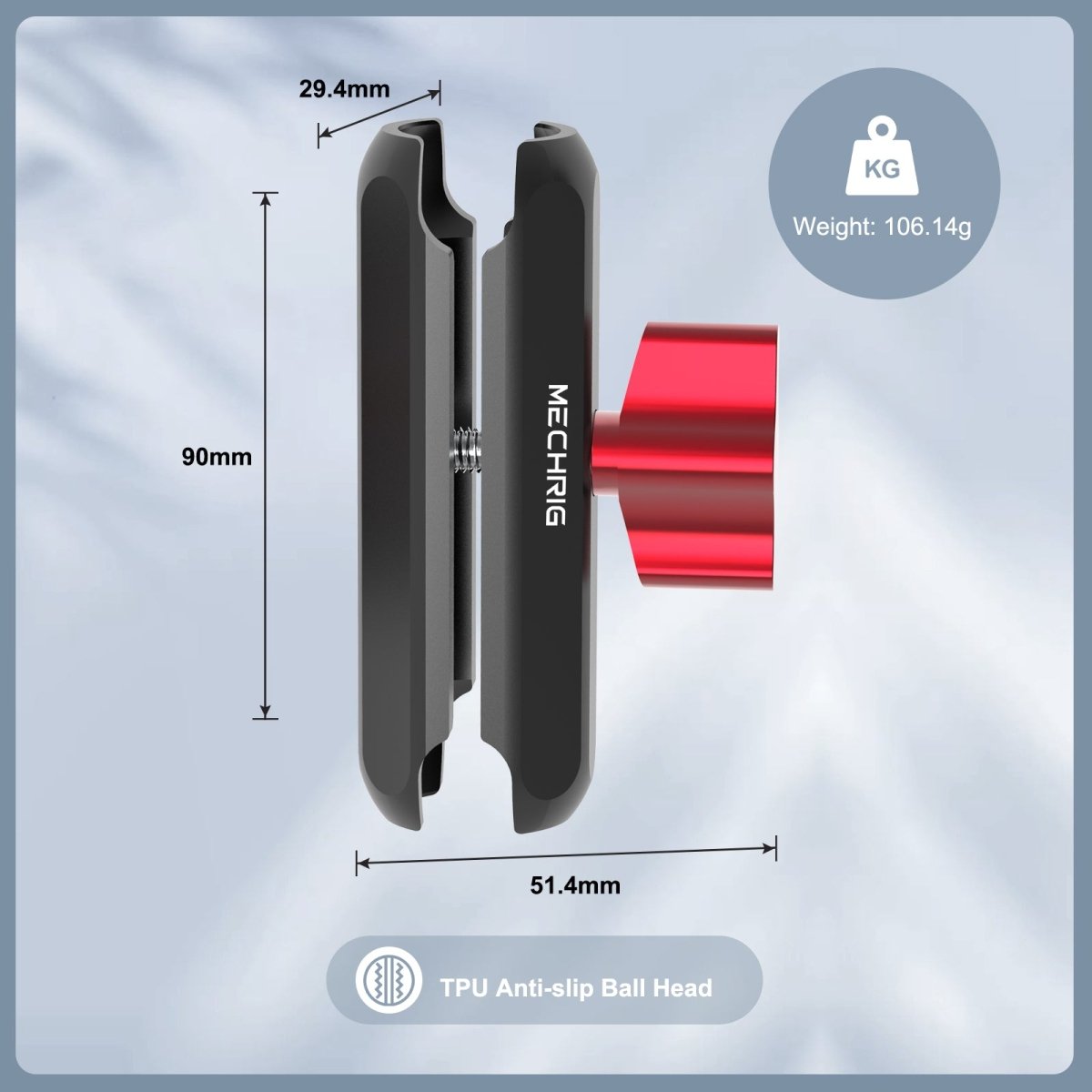 Mechrig Double Socket Arm 25 mm/1 Inch Ball Head Clamp - Grip Support Store