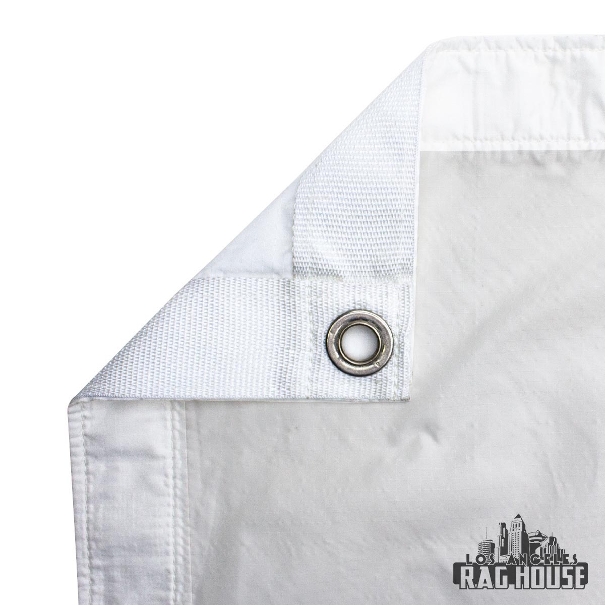 Full Grid Silent White by LA Rag House - fabric detail