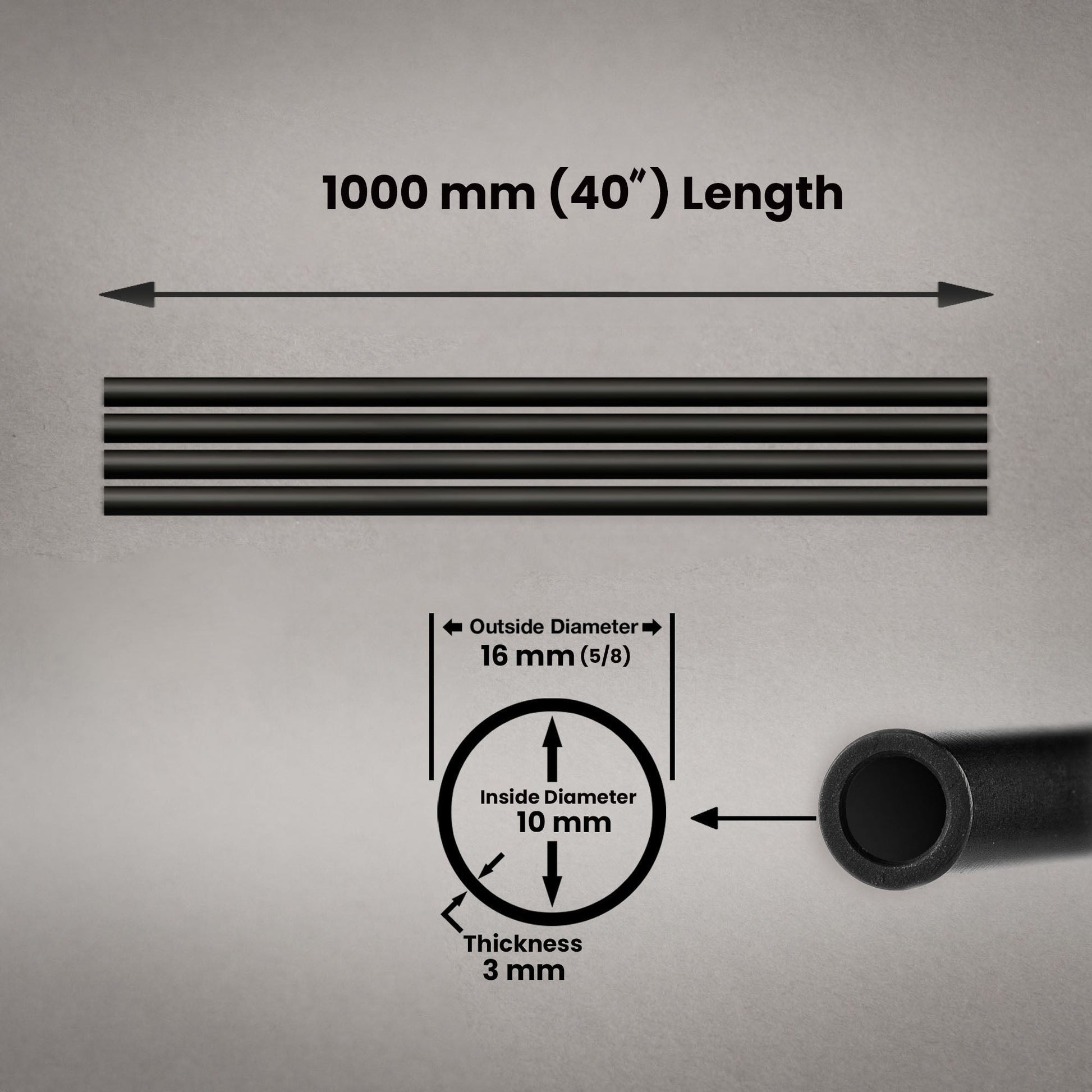 1000mm PRECISION RODS 16mm SET - Grip Support Store