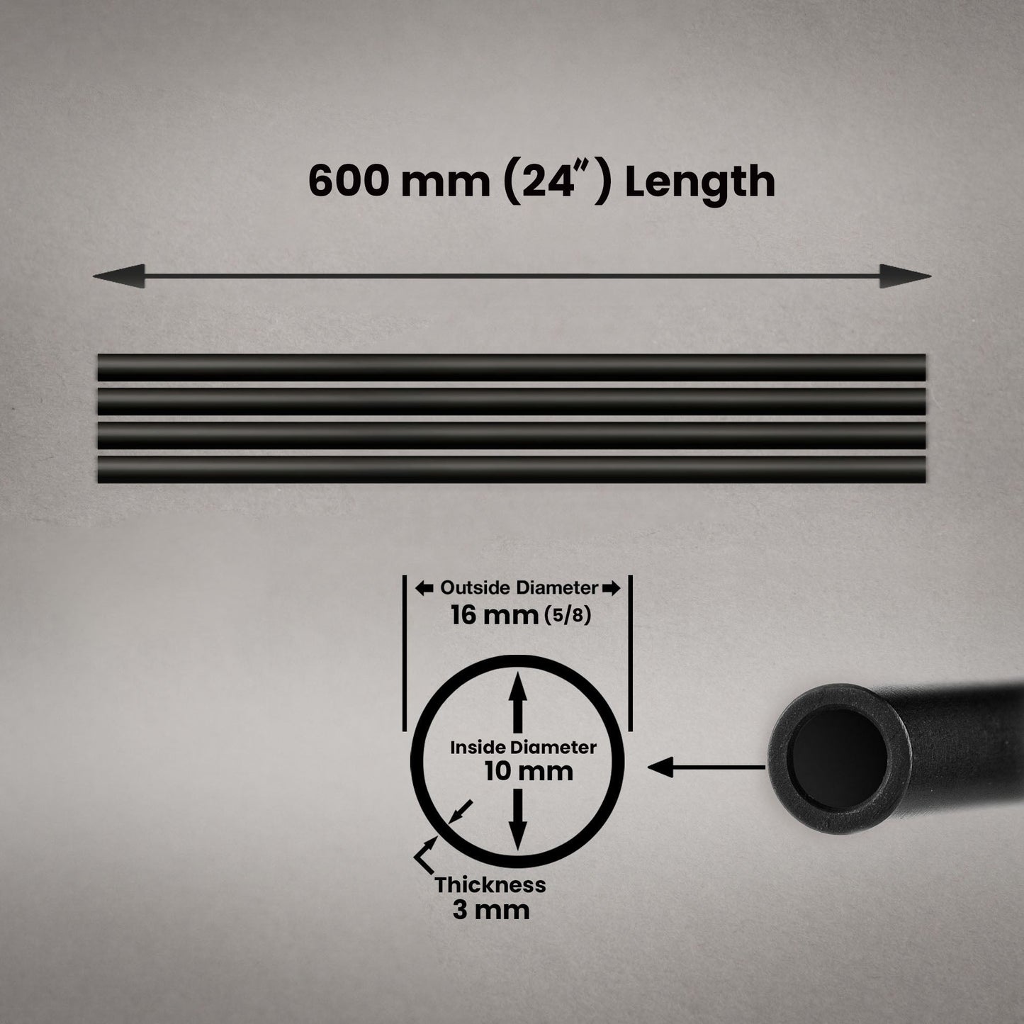 600mm PRECISION RODS 16mm SET - Grip Support Store