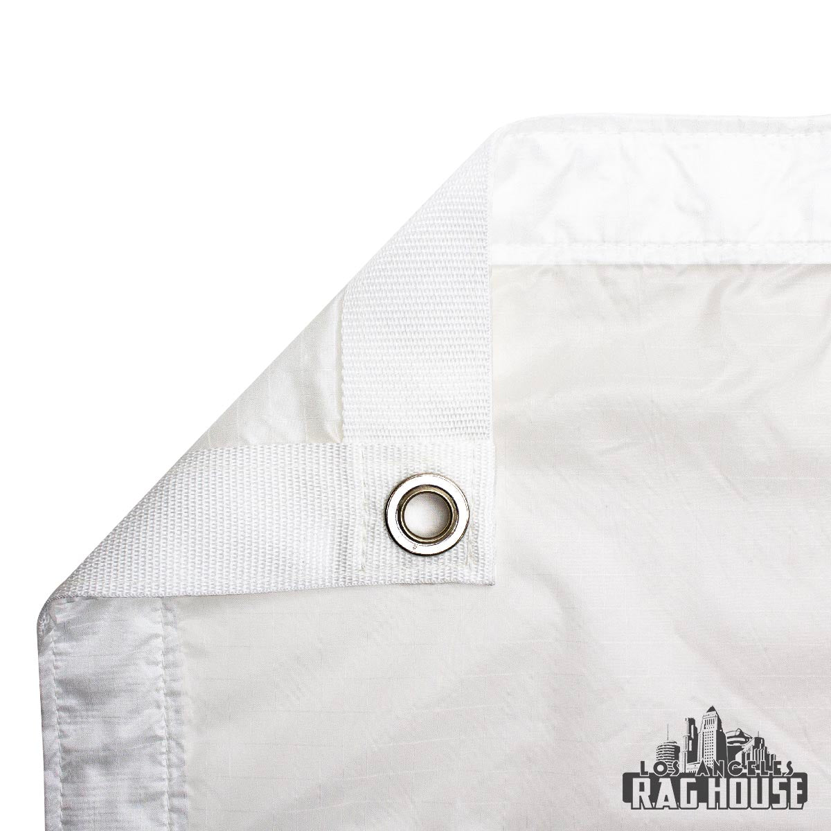 1/4 Grid Silent White by LA Rag House - fabric detail