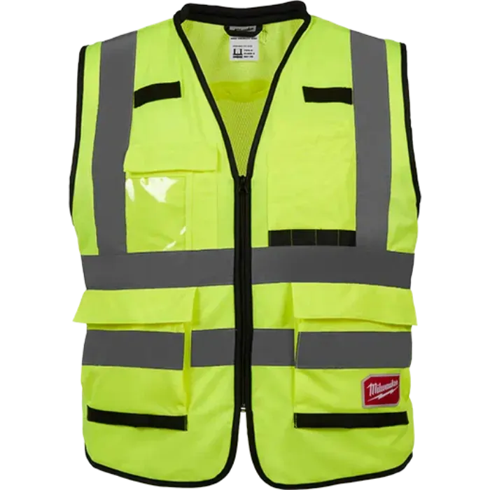 Milwaukee Class 2 High Visibility Yellow Performance Safety Vest - Grip Support Store