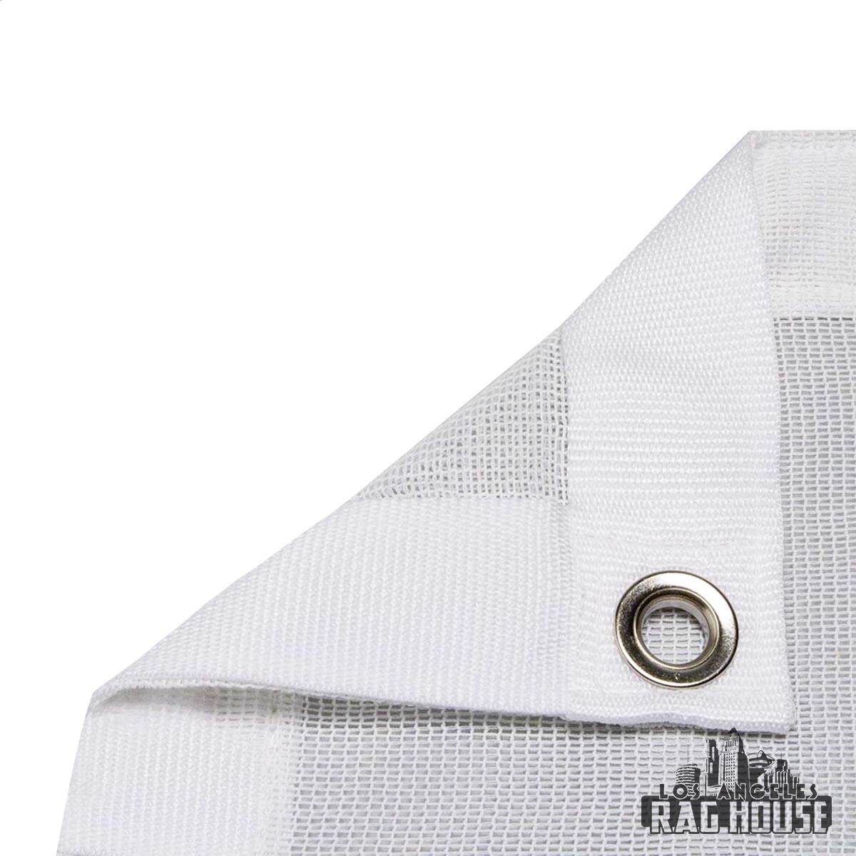 Sharkstooth White by LA Rag House - scrim weave detail