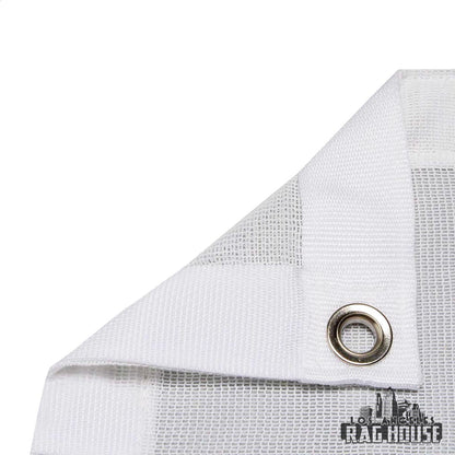 Sharkstooth White by LA Rag House - scrim weave detail