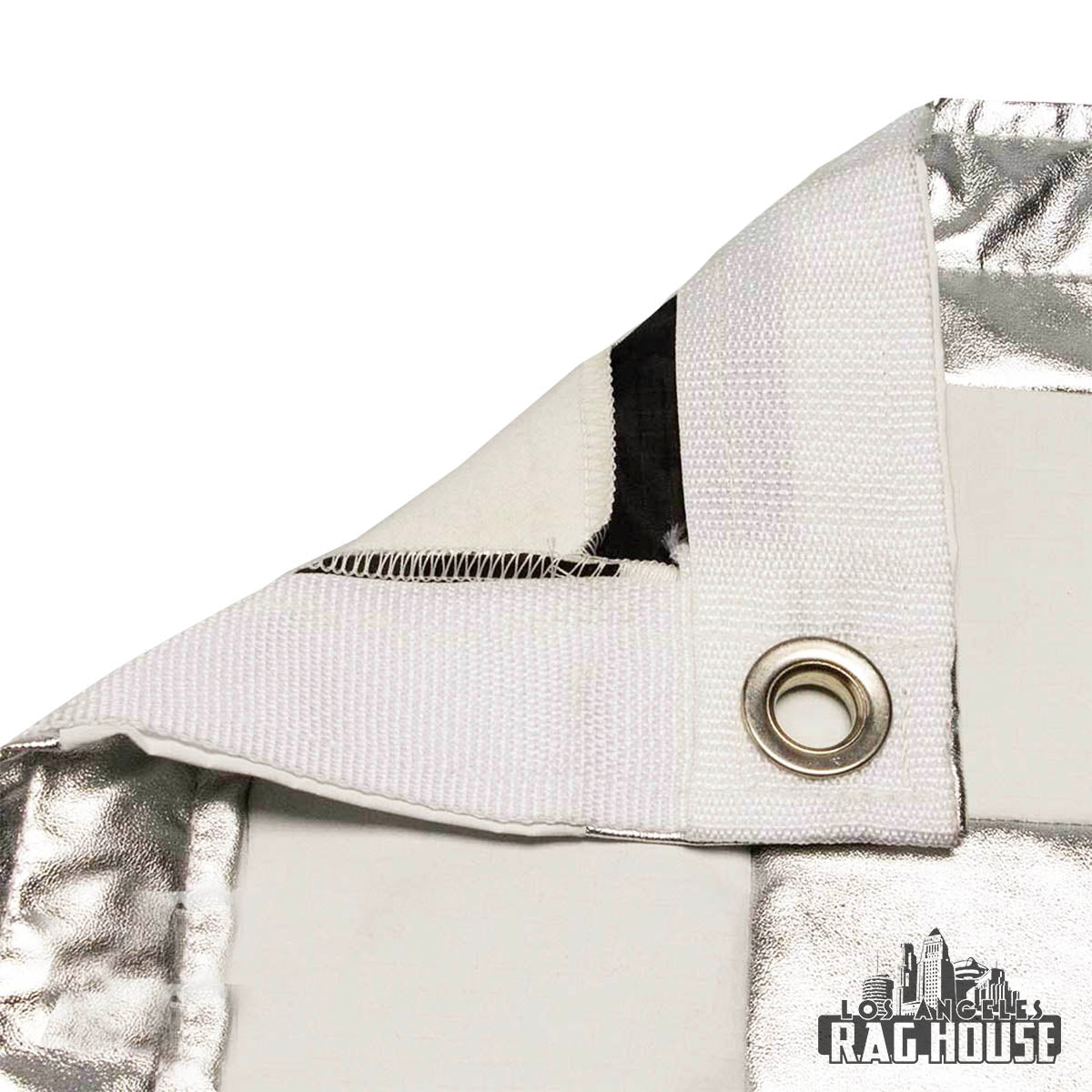 Silver/White Checker Lame by LA Rag House - silver and white checker detail