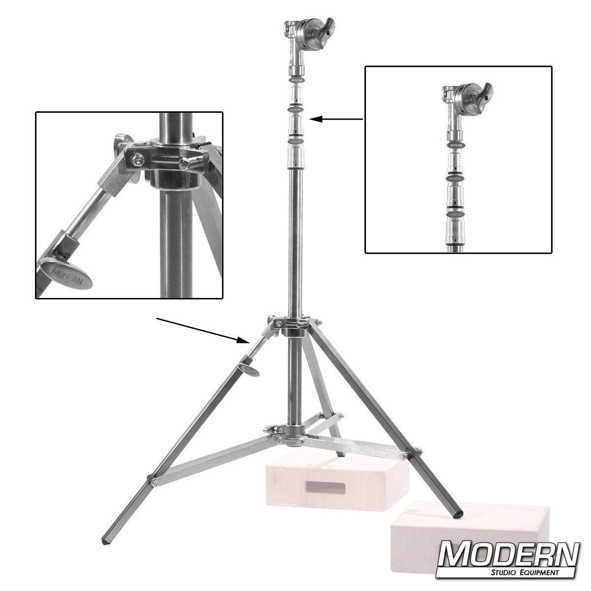 Combo Triple Riser Stand with Rocky Mountain Leg with 4-1/2" Grip Head